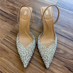 Zara Women's Pearl Embellished Heels